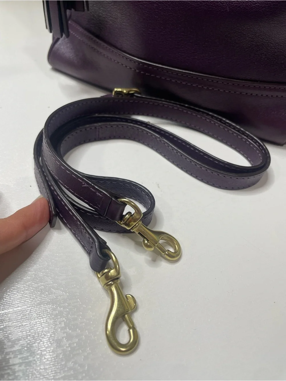 COACH Legacy Mini Tanner Purple Leather Crossbody Satchel Bag #48894